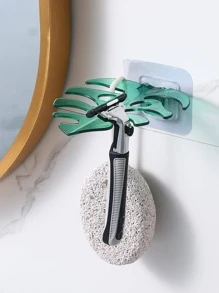 1入組壁掛式剃須刀架綠色塑料牙刷架