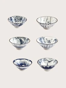 1 taza con patrón de flores, taza de té de porcelana azul de estilo chino, para regalo, hogar - Azul - Ver 10