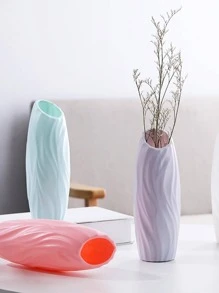 1 chiếc Bình hoa họa tiết sóng trắng, Bình trang trí nhà PP sáng tạo - trắng - Xem 4