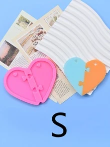 1入組可愛粉色的心形矽膠創意鑰匙圈模具適用於DIY - 粉色 - 查看 4