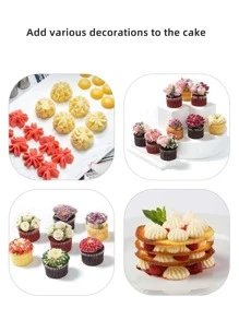 50 piezas/set de acero inoxidable Boquilla de tubería & Bolsa de pastel moderno Punta de glaseado & Bolsa para manga pastelera Set para horneando - Azul - Ver 3