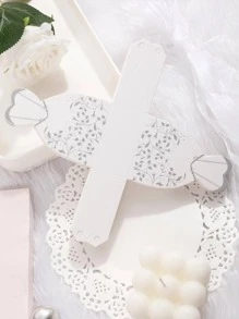 15入組創意白色婚紗洋裝形狀禮品包裝紙蝴蝶結裝飾禮品包裝盒適合派對 - 白色 - 查看 7