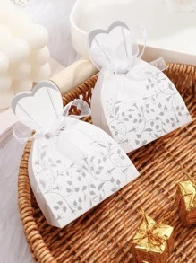 15入組創意白色婚紗洋裝形狀禮品包裝紙蝴蝶結裝飾禮品包裝盒適合派對 - 白色 - 查看 4