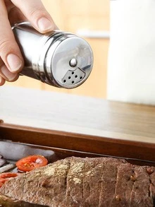 1入組不銹鋼香料罐廚房用簡約素色香料罐 - 銀色 - 查看 5