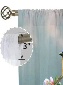Rèm Sheer một tấm họa tiết con chim, Nhánh hoa hiện đại & In hình con chim Lọc ánh sáng Rèm che sự riêng tư cho phòng khách và phòng ngủ - Nhiều màu - Xem 4