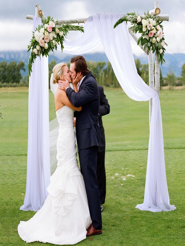 Wedding Arch Draping Fabric 3 Panels 30" x 20Ft Drapery Wedding