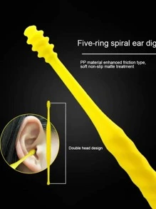 7/6PCS Ear Cleaner Earwax Removal Tool Earpick Curette Reusable Ear Cleaning Wax Remover Spring Spoon Ear Pick Cleanser Care - Black - View 3