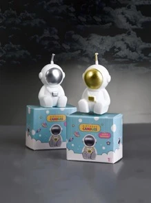 1 Bánh Sáp Nước Quai Nến Sáng Tạo Thiết Kế Phi Hành Gia Bánh Trên Trang Trí Nến Cho Sinh Nhật - Vàng - Xem 1