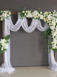 1pc White Wedding Arch Draping Fabric, Wedding Arch Drapes For Party - White - View 5