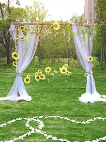 1pc White Wedding Arch Draping Fabric, Wedding Arch Drapes For Party - White - View 6