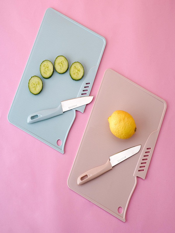 1pc 2 In 1 PP Cutting Board With Knife, Multifunctional Kitchen