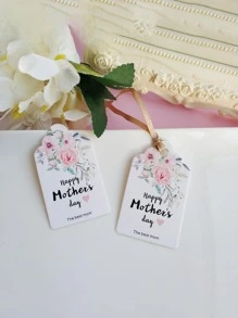 Thẻ quà tặng 6 chiếc giấy, khẩu hiệu & thẻ gói quà hoa văn cho ngày lễ - Hồng - Xem 1