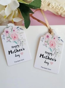 Thẻ quà tặng 6 chiếc giấy, khẩu hiệu & thẻ gói quà hoa văn cho ngày lễ - Hồng - Xem 2