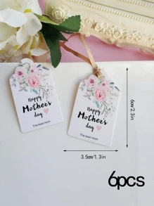 Thẻ quà tặng 6 chiếc giấy, khẩu hiệu & thẻ gói quà hoa văn cho ngày lễ - Hồng - Xem 3