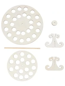 1set Wooden Combination Confetti Tray + White Paper + Stickers, Wedding Party Dried Flower Paper Cone Tray Holder - Khaki - View 4