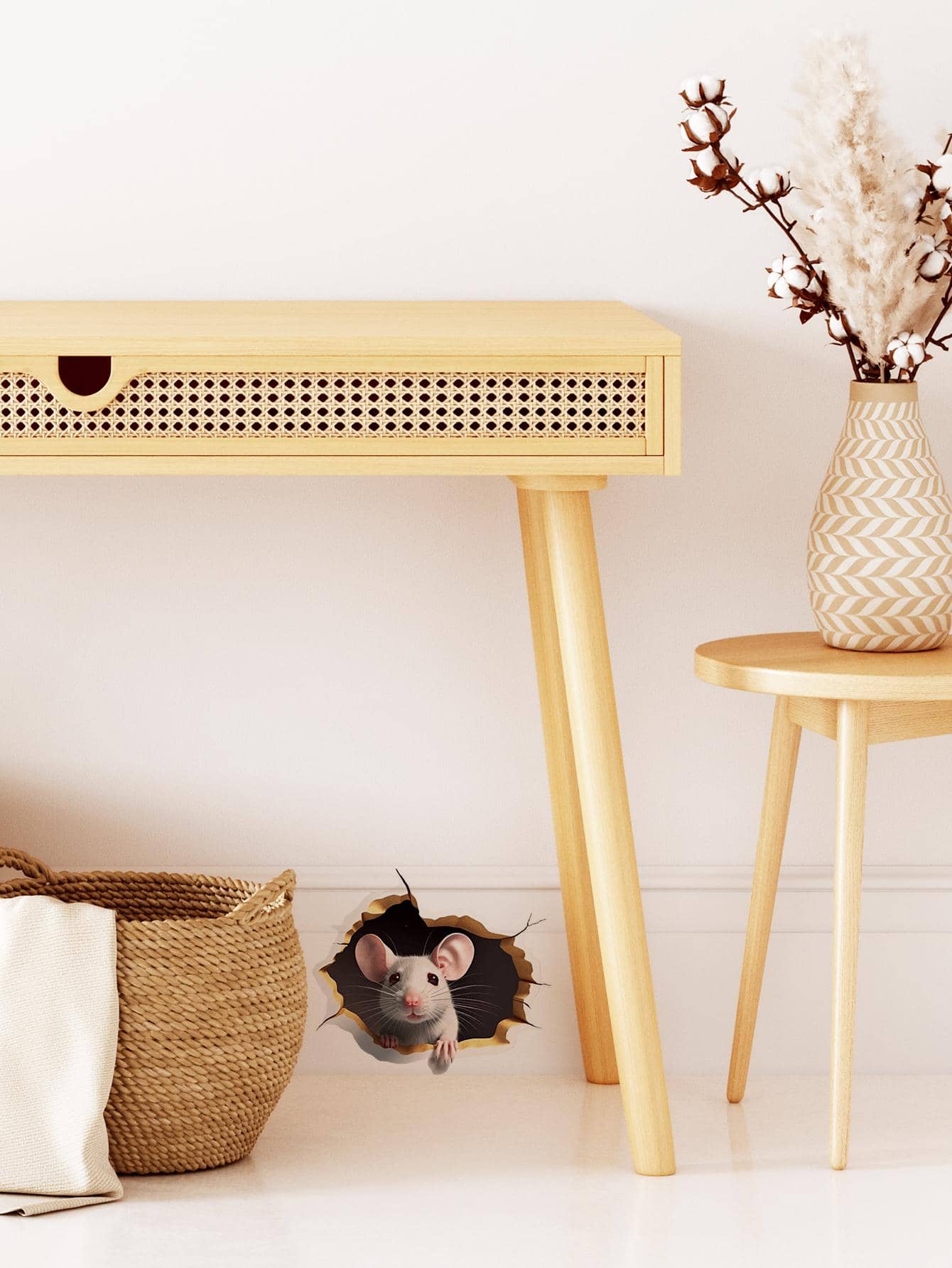 1pc PVC Wall Sticker, Modern 3D Mouse Pattern Wall Decal For Home SHEIN