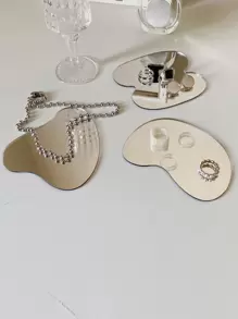 6件/3件亚克力镜面化妆品收纳托盘 返校季 - 銀色 - 查看 1