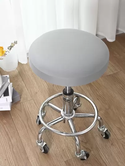 1 件/4 件/6 件纯色可拆卸弹性牛奶丝圆形凳套，现代风格 4 季防尘高端酒吧凳套，适合家庭