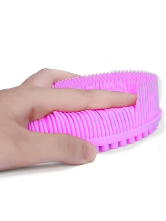 1入組矽膠沐浴極簡雙面洗澡刷適用於嬰兒