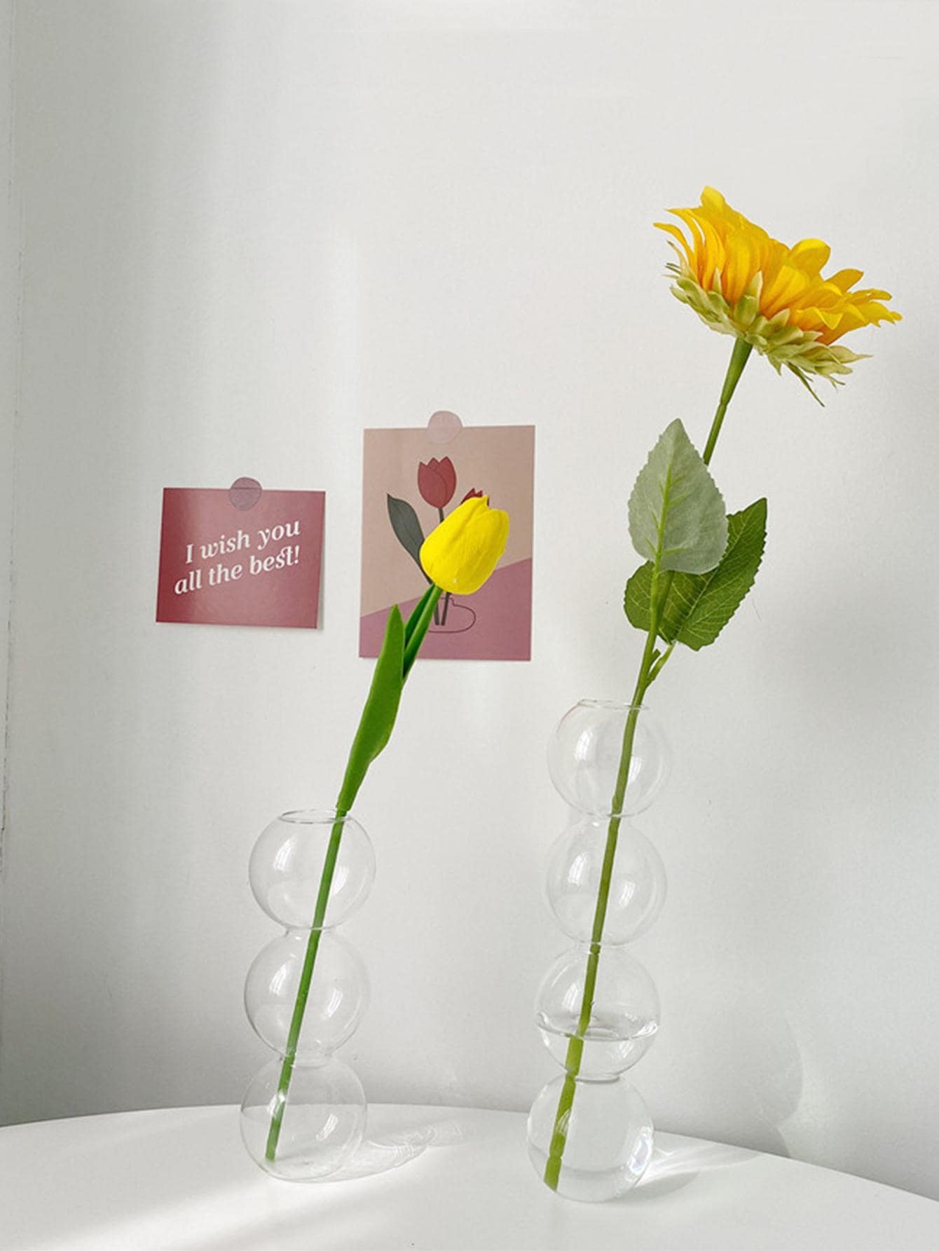 1pc Clear Flower Vase, Modern Glass Vase For Flower For Home Decor,Home Decor,Flower Vase,Centerpiece,Table Decor Room Decor