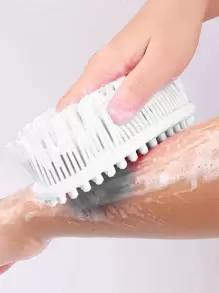 1 chiếc cọ tắm silicon, cọ tắm toàn thân màu trơn tối giản cho phòng tắm trang trí phòng tắm gia đình - trắng - Xem 1