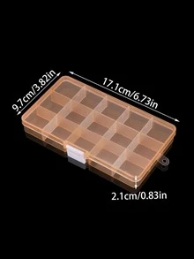 1入組塑膠首飾類收納極簡風格首飾盒適用於家庭 - 橘色 - 查看 6