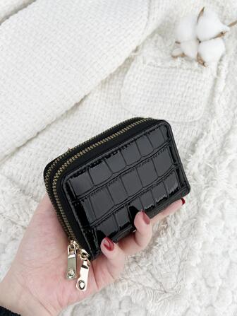 鳄鱼压纹超薄轻便拉链便携式现金身份证卡零钱包 生日礼物 情人节周年纪念日 女士 女孩 青少年 大学生 在校学生 轻便便携式卡身份证白领女性 节日 周年纪念日 生日礼品袋 礼物 教师礼物 学校用品 教师礼物 返校 卡夹 钱包 名片夹 信用卡夹 女士钱包 迷你钱包 钱包 卡包