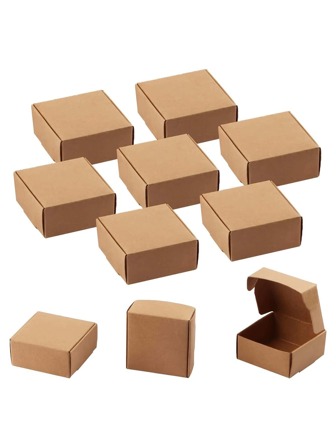 10入組/套紙包裝極簡風格素色打包盒適合派對