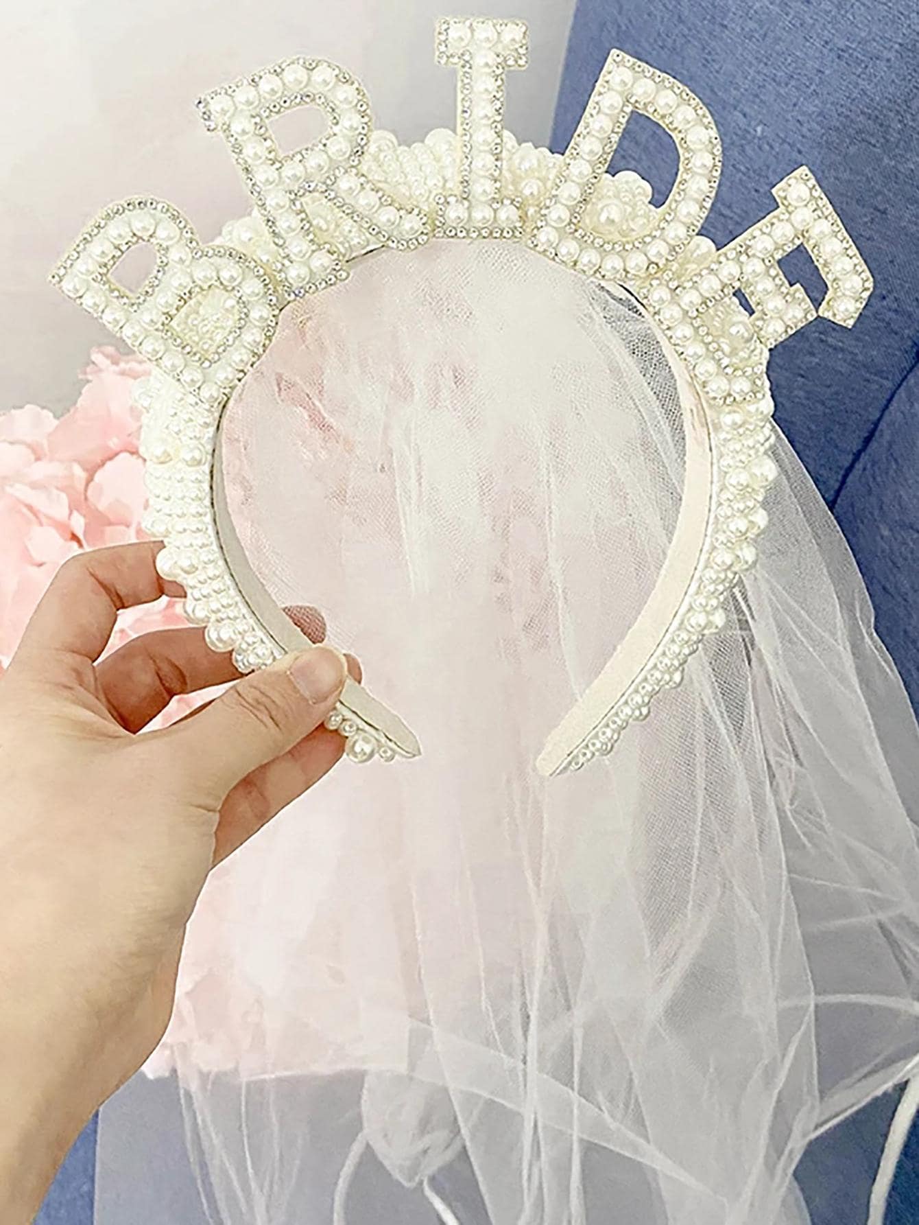2pcs Women Faux Pearl & Rhinestone Decor Fashionable Headband For Party - White - View 1