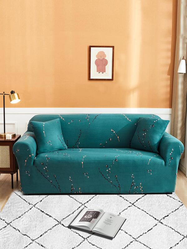 1pc Stretch Patterned Sofa Cover Set, Including 1pc Sofa Slipcover & 1pc Cushion Cover (No Pillow Insert), Modern Geometric Asymmetrical Shapes, Suitable For Living Room Home Use, Single/Double/Three-Seater