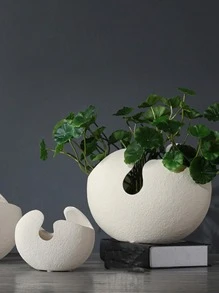 1pc Porcelain Flower Vase, Minimalist Abstract Design Flower Vase For Home,Home Decor,Flower Vase,Centerpiece,Table Decor Gifts Birthday Graduation Back To School Room Decor School Supplies Glass Vase