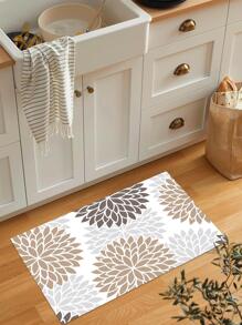 1 pieza Alfombra para cocina con estampado floral