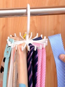 Organize Your Closet with This 1pc Rotating Tie Rack - Holds Up to 20 Neck Ties, Belts, and Scarves