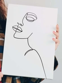 1入組人物圖形帶框繪畫現代化學纖維牆壁藝術印刷品用於家居裝飾 - 黑與白 - 查看 9