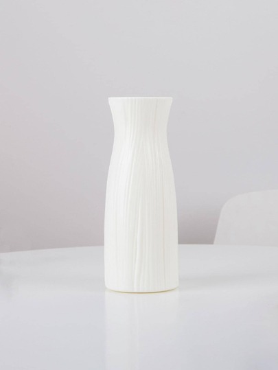 1pc Moderne Minimalist Wit Imitation Ceramic Plastic Vase Smooth Surface Cylindrical Home Vessel Anti Slip Base, Lightweight Durable Wedding Centerpiece, Office Desk, Kitchen, Bathroom, Bedroom, Easter Holiday ations Room Flower Glass view 5
