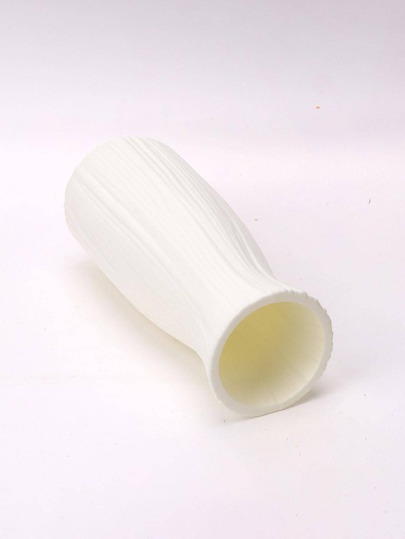 1pc Moderne Minimalist Wit Imitation Ceramic Plastic Vase Smooth Surface Cylindrical Home Vessel Anti Slip Base, Lightweight Durable Wedding Centerpiece, Office Desk, Kitchen, Bathroom, Bedroom, Easter Holiday ations Room Flower Glass view 10