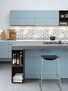 Bộ 5 Đồ Họa In Hình Dán Tường Ngói Boho Họa Tiết Hình Học PVC Chống Thấm Nước Bóc Và Dán Backsplash Ngói Cho Nhà Bếp - Nhiều màu - Xem 6