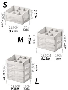 1pc Solid Color Stationery Storage Box, Simple Multi-layer Desk Holder For Student, Office Stationery Storage - Clear - View 2
