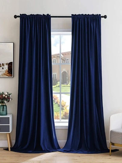 Solid Color Single Panel Blackout Curtain, Simple Plain Color Blackout Curtain For Bedroom And Living Room