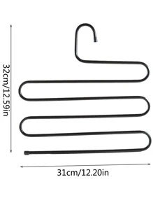 1pc Multi-Layer Pants Hanger, Modern Iron Black Pants Organizer Holder For Home Halloween Decorations Halloween Costumes Autumn Decor Festival Decor - Black - View 2