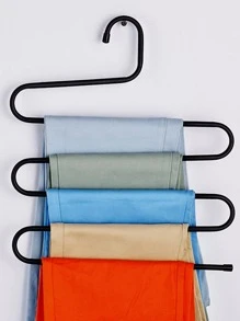 1pc Multi-Layer Pants Hanger, Modern Iron Black Pants Organizer Holder For Home Halloween Decorations Halloween Costumes Autumn Decor Festival Decor - Black - View 4