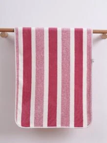 4/3/1 pieza Fibra de felpa de coral ultra suave, sin desprendimiento, 1 pieza toalla de baño o 1 pieza toalla de cara, toallas de baño a rayas suaves y absorbentes, adecuadas para baño, piscina, toallas de ducha de playa para salón de belleza, hotel, deportes, artículos esenciales para el hogar, toalla, hoja de toalla de baño para el cuidado de la piel - Rojo - Ver 5
