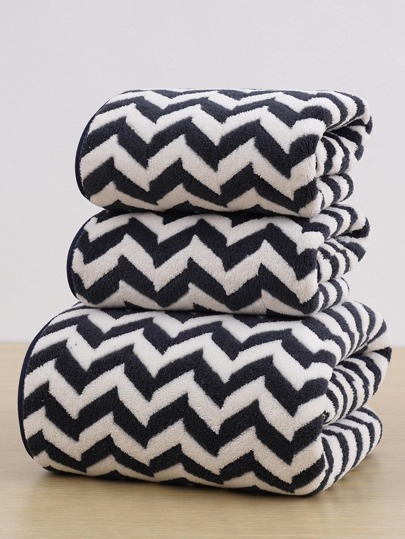 1/3 piezas Toalla de baño de felpa de coral de microfibra sin desprendimiento, toalla de baño suave y absorbente a rayas, adecuada para baño, piscina, playa, vuelta al colegio, salón de belleza, hogar, ducha. Toallas de baño, cuidado de la piel, esenciales del hogar, toalla, salón de belleza, hotel, deportes