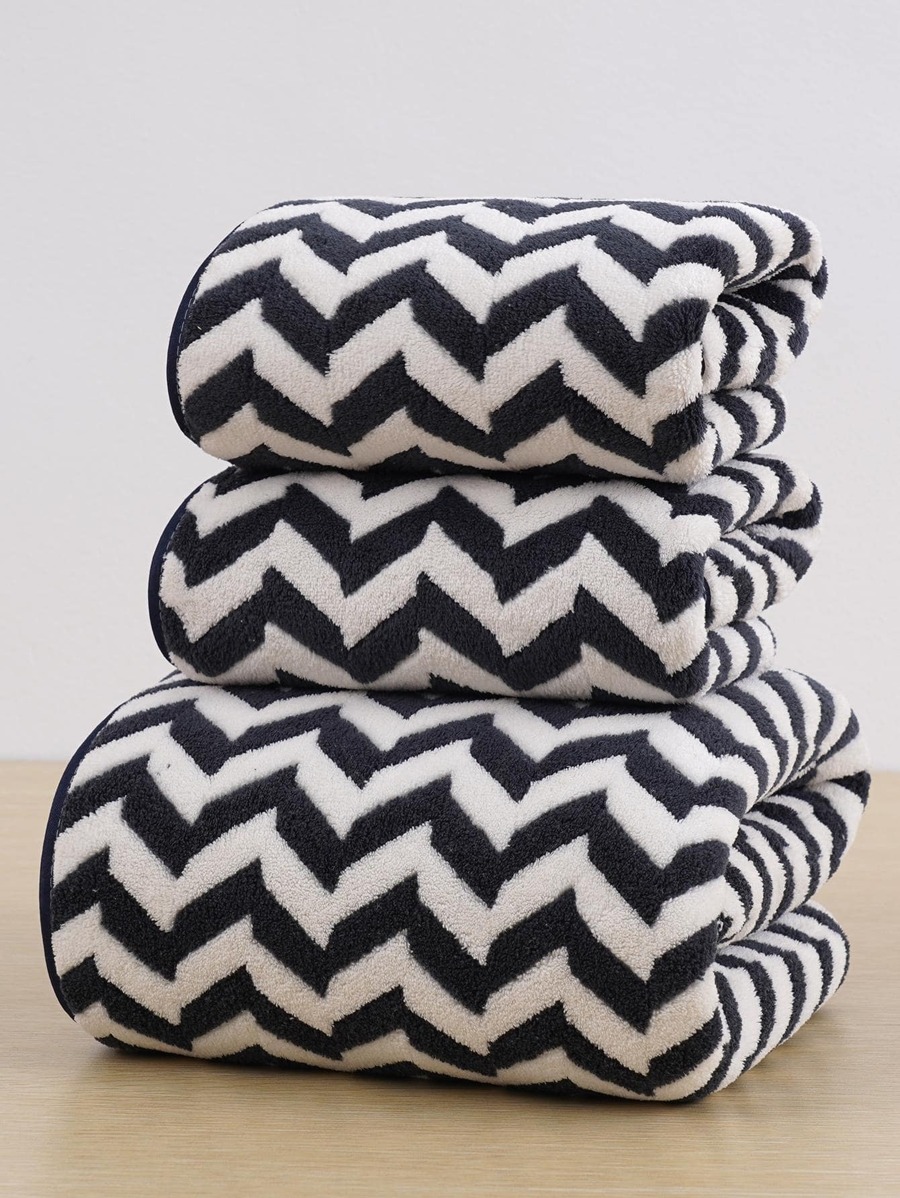 1/3pcs Coral Fleece Microfiber Non-Shedding 1pc Bath Towel/ Or 1pc Face Towel, Soft Absorbent Striped Bathroom Towel, Suitable For Bathroom, Pool, Beach Back To School For Beauty Salon Home Bathroom Shower Towels For Beauty Salon, Hotel Sports,Home Essentials, Towel, Skin Care Bath Towel Sheet