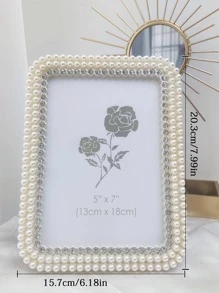 4 件/套 6 英寸、7 英寸、8 英寸、10 英寸 A4 白色和彩色珍珠水钻塑料相框，桌面，圆角，简约，1 件随机图片插入 - 彩色 - 查看 12