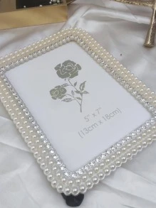 4 件/套 6 英寸、7 英寸、8 英寸、10 英寸 A4 白色和彩色珍珠水钻塑料相框，桌面，圆角，简约，1 件随机图片插入 - 彩色 - 查看 8