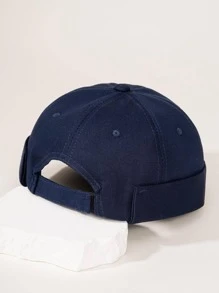 1入組男士字母貼片裝飾時尚百搭帽適合日常生活 - 藏蓝色 - 查看 2