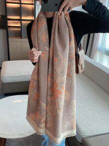 1 Cây Cashmere Nhân Tạo & Hoa Jacquard Thu Đông Thời Trang Đa Năng Điều Hòa Không Khí Khăn Choàng Khăn Dày Ấm Áp Để Sử Dụng Hàng Ngày - Nhiều màu - Xem 8