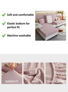 1 Máy Tính Dạ Nỉ Đồng Bằng Co Giãn Ghế Sofa Đệm, Polyester Hiện Đại Ghế Sofa Đệm Cho Gia Đình - Hồng - Xem 4
