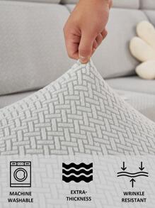 1入組提花素色有彈性沙發坐墊現代滌綸沙發墊套適用於家庭 - 淺灰色 - 查看 6